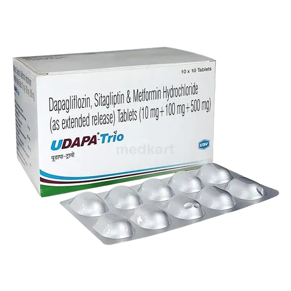 udapa trio 10/100/500mg tablet 10's
